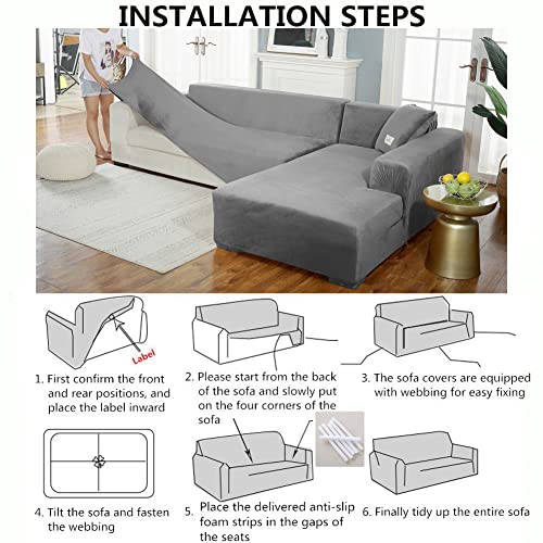 Housse de canapé modulaire extensible lavable en velours