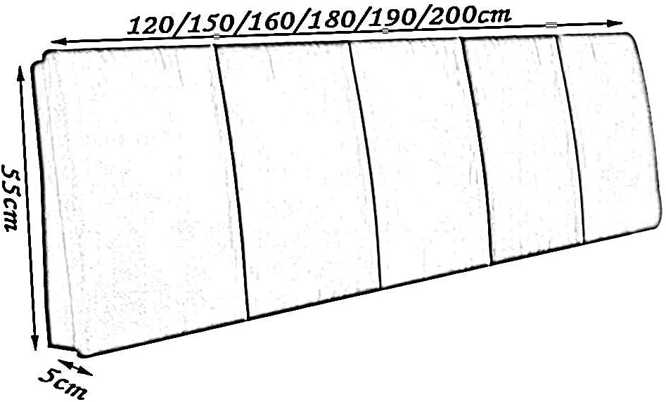 Without Headboard Flocking Fabric Material High Resilience Foam Filled 5 cm Thickness Helps with Acid Reflux Back/Lumbar Prop Up 7 Colors 4 Sizes Optional (Purple 180 x 5 x 55 cm)