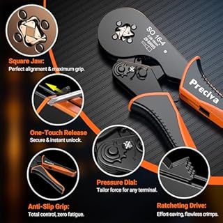 Preciva 0.08-16 mm² Pinza Crimpatrice,1275Pcs Puntalini Doppi Pinza Crimpatrice Capicorda a Doppio Filo,Adatto per il fai da te domestico e industriale