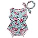 Cute Adorable Floral Romper Baby Girls Sleeveless Tassel Romper One-pieces +Headband Sunsuit Outfit Clothes (6-12 Months, Sky blue)