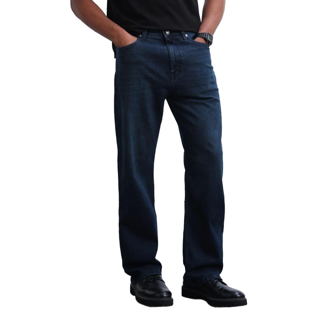 Men's Loose Fit Jeans| Solid | Mid Rise | Stretchable | Jeans for Man-image-48