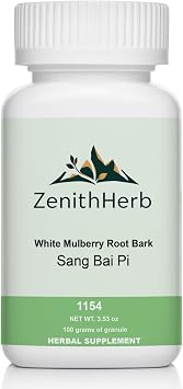 White Mulberry Root Bark, Sang Bai Pi, Herbal Supplement, Granules, 100 Grams/Bottle