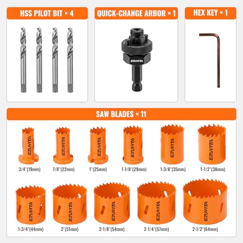 EZUVITA Bi-Metal Hole Saw Kit