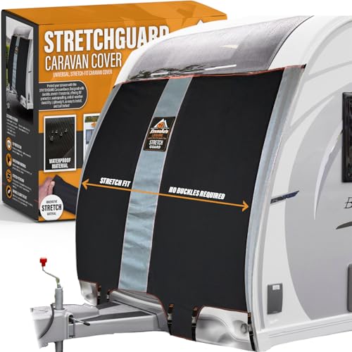 Xtremeauto STRETCHGUARD Caravan Front Towing Cover Universal Fit Waterproof UV Protective Lightweight & Durable Front Cover Stretch-Fit Design Fits Most Caravans (Large (95102))