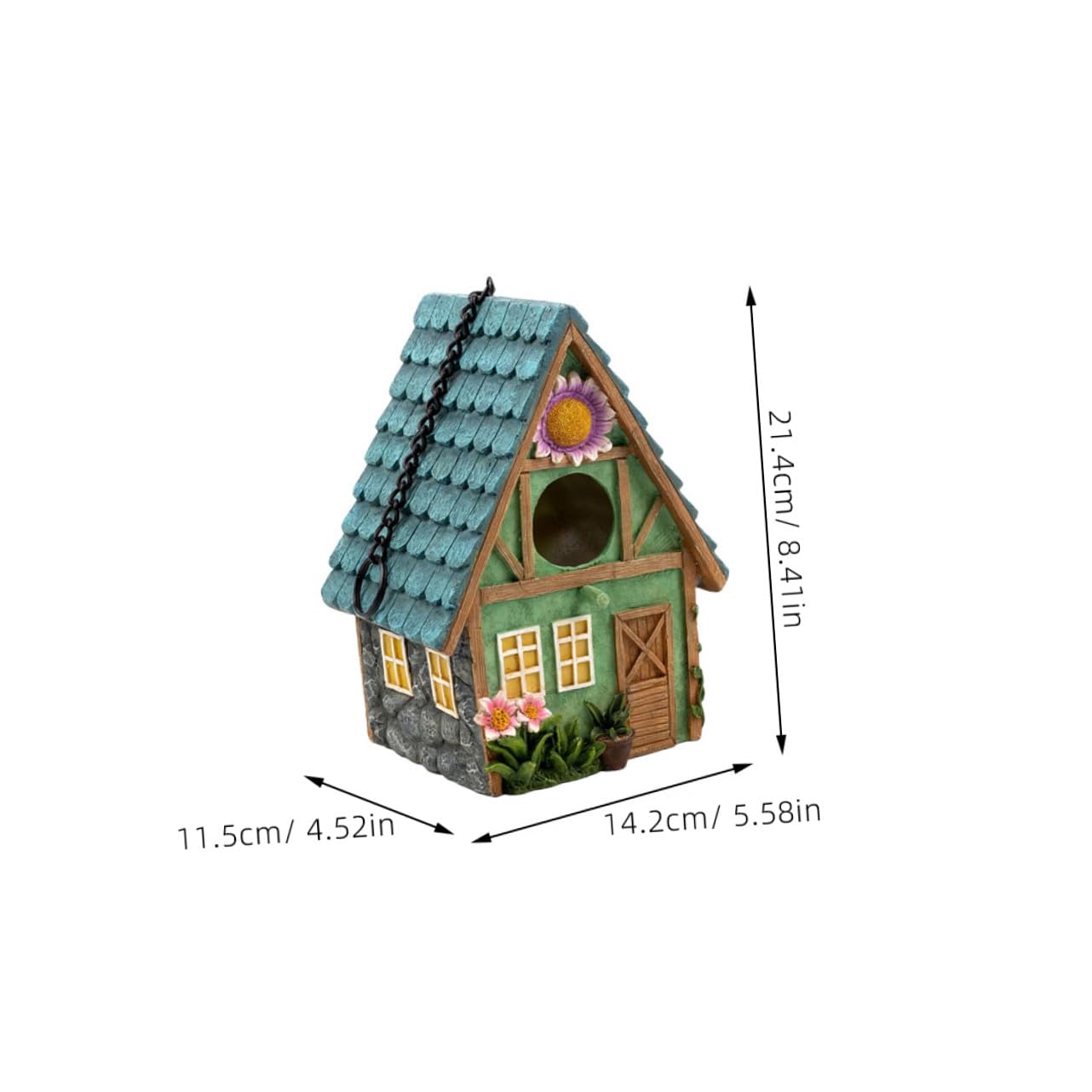 TIDTALEO Nido de Pájaro de Resina Colgante, Casita Artesanal para Exteriores, Refugio Cálido para Aves, Decoración Funcional para Jardín y Terraza
