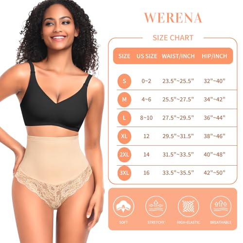 Image of Werena Thong Shapewear for Women Mid High Waisted Shaper Panties Girdle