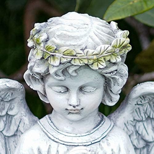 Graveside Angel Ornament Figure - Solar Powered LED Memorial Light - Warm White Outdoor Lighting