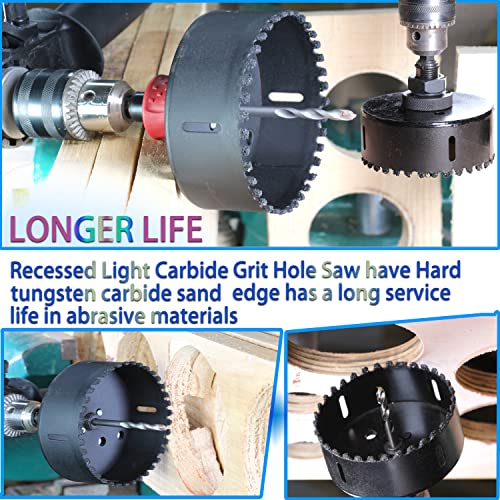 4" Carbide Grit Hole Saw With Arbor & Drill Bit For Brick, Stucco #TOP3