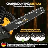 Brushless Electric Chainsaw 12" Cordless Tool Only for Dewalt 20V/60V Battery with Auto Oiler & Security Lock, for Tree Trimming and Branch Wood Cutting (Tool Only) (for DeWalt 20v Battery) - Image 6