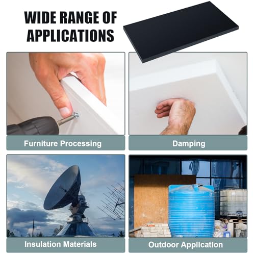 Image of Wesiti 2 Pcs 3 /4 inch Thick HDPE Plastic Sheets Thick Hard HDPE Sheet Polyethylene Sheet, High Density Polyethylene Board for Crafts Flat Panel DIY Materials for Home Decor Handicrafts (Black, 8 inch X 12'')