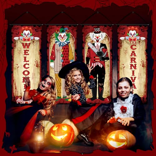 Image of Panelee 4 Pcs Vintage Halloween Carnival Decorations
