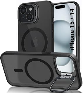 TheGiftKart Hybrid Back Cover Case for iPhone 15 / iPhone 14 | Built-in Stand | Shockproof Hard Case Cover for iPhone 15 /... Price In India