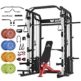 Major Fitness Drone2 Premium Smith△ Machine – All-in-One Home Gym Squat Rack with Aluminum Pulley Set , Weight Bar, Dual LAT Pull-Down Systems & Cable Crossover Machine for Full-Body Workouts