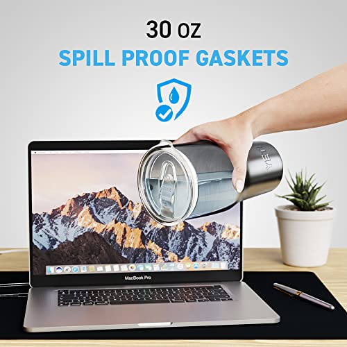Pack of 3, 30 oz Replacement Rubber Lid Ring, 3.7 Inch Diameter - Gasket Seals, Lid for Insulated Stainless Steel Tumblers, Cups Vacuum Effect, fit for Brands - Yeti, Ozark Trail, Beast - White