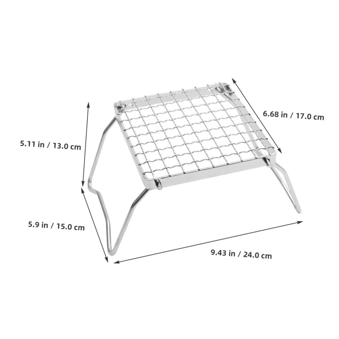 SUPVOX Stainless Steel Bbq Grill Compact Foldable Campfire Grill Stand Versatile Outdoor Cooking Tool for Camping Grilling Picnics