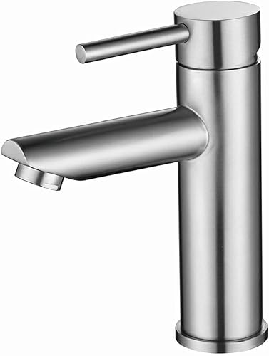 Sink taps for Bathroom Single Handle Basin Mixer Tap Brushed Stainless Steel Bathroom Sink Faucet, Brushed A