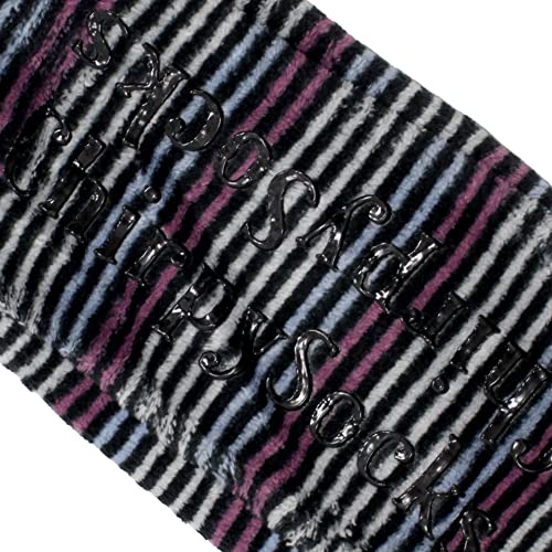 Image of BambooMN Women's Stripe Patterned Non-Slip Lined Travel Home Slippers - 2 Pairs