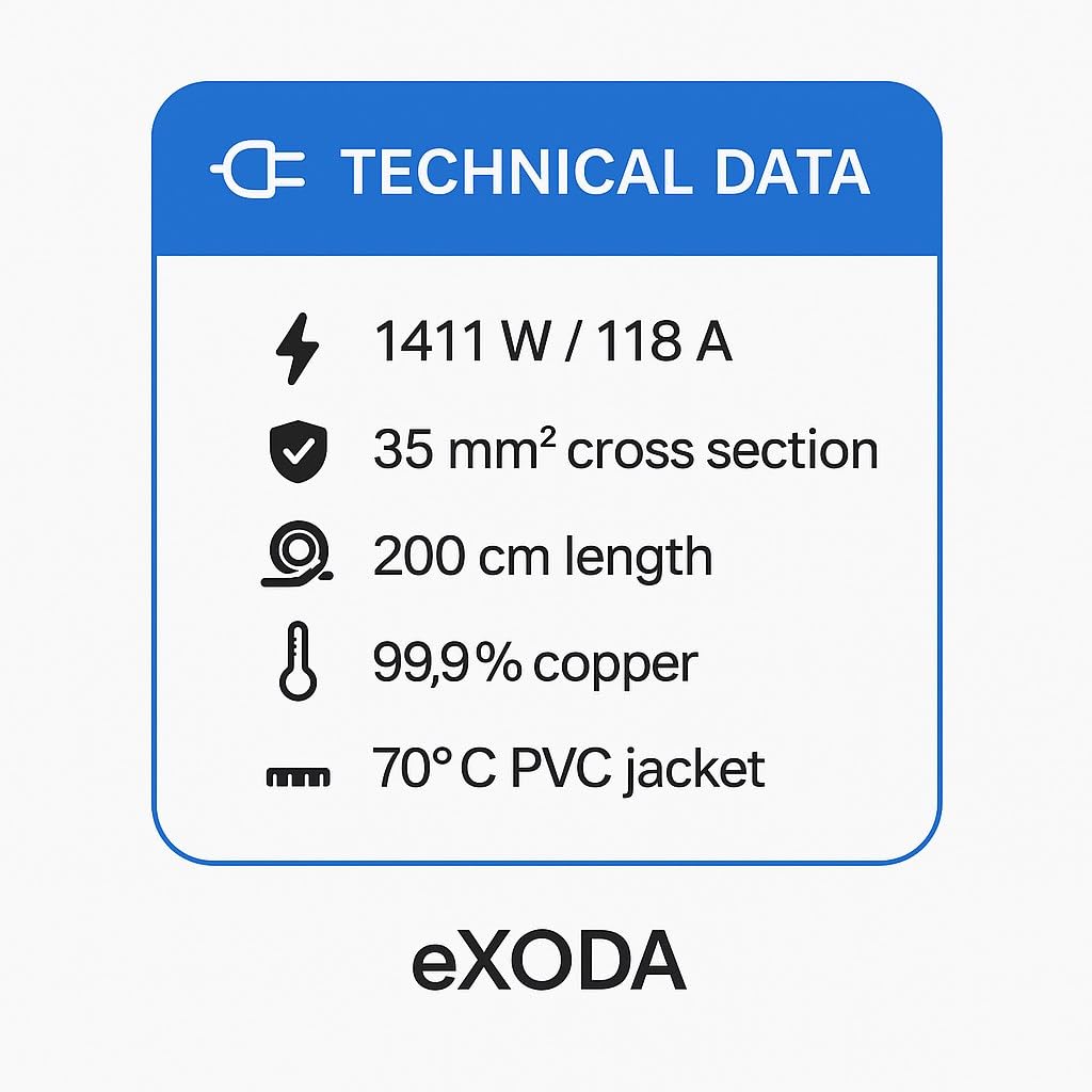 Exoda set di cavi batteria 35 mm² con incisione non personalizzata