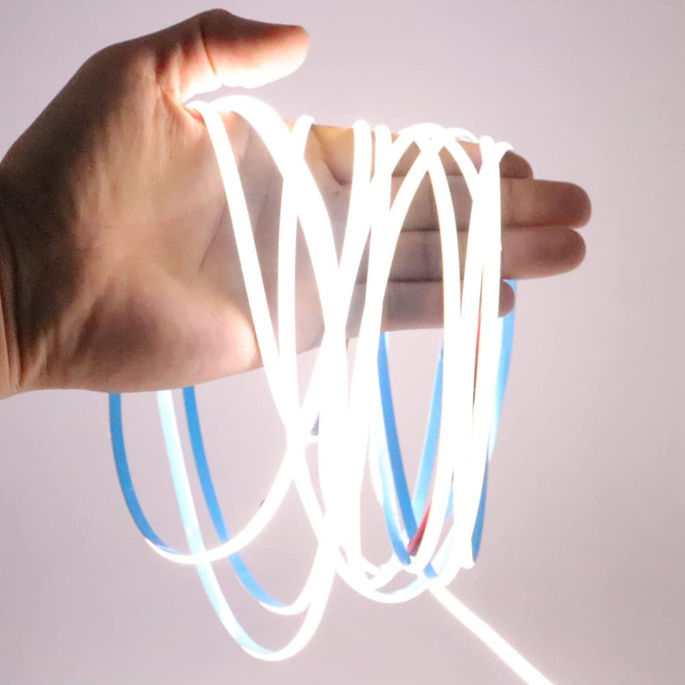 Boarda Cool White 6000K 5Mm Cob Led Strip,12V 400Leds/M Ra>90 High Cri Led Tape Light,16.4Ft 2000Leds Ip30 Cob Led Light For Indoor House Kitchen Room