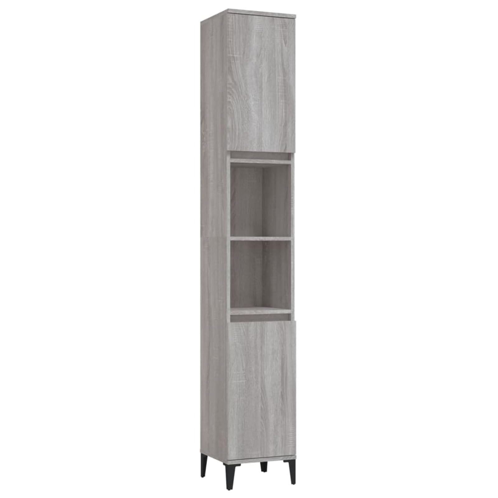 Gecheer Set Mobili da Bagno 3 pz, Set Mobile Bagno, Set da Bagno completo, Armadietto da Bagno, Armadietto Autoportante, Mobile da Bagno Salvaspazio Grigio Sonoma in Legno Multistrato
