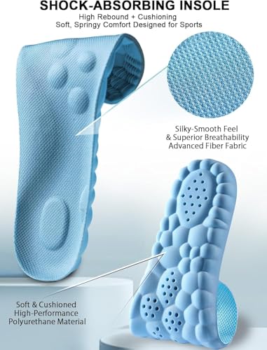 Image of 4D Cloud Insoles for Men and Women, Arch Support Insoles, Memory Foam Insoles, Shock Absorption and Cushioning Sports Shoe Insoles (Blue, X (Men 9-10 /Women 10-11))