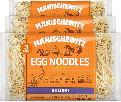Manischewitz Kluski Egg Noodles 12oz (3 Pack) | Homestyle Taste &...