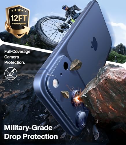 Image of TORRAS for iPhone 17 Pro Max Camera Lens Protector, [Metal Frame] with Military Grade 9H+ Tempered Glass, Full Coverage, Anti-Scratch, 12 FT Shatterproof, Case Friendly, One-Piece, Deep Blue, 1 Pack