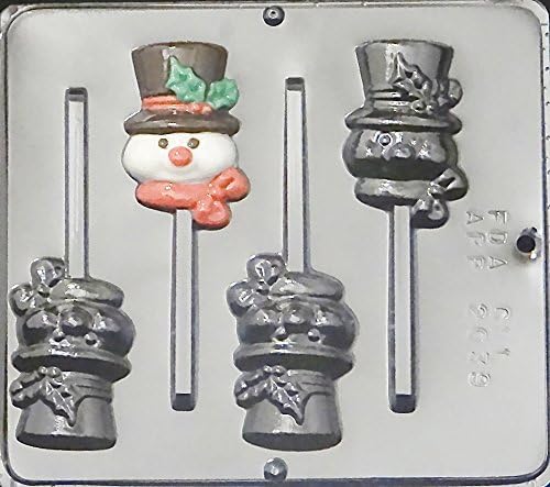 Molde de muñeco de nieve Lollipop Lollipops Chocolate Candy Mold Navidad 2039