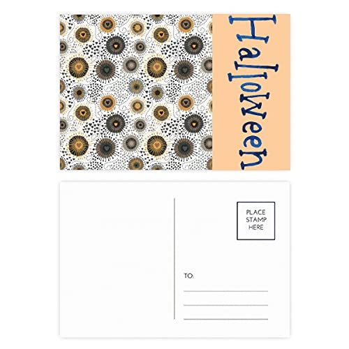 Cartes postales d'Halloween motifs fleurs jaunes et noires pour envoyer des vœux d'automne uniques