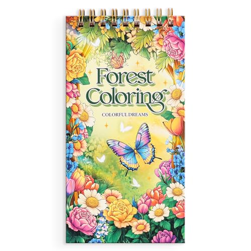 Mini Coloring Book for Women 35 Pages Forest Dreams Small Coloring Books for Adults to Relax and Relieve Anxiety Gift for Mothers Day Birthdays Christmas Anniversaries
