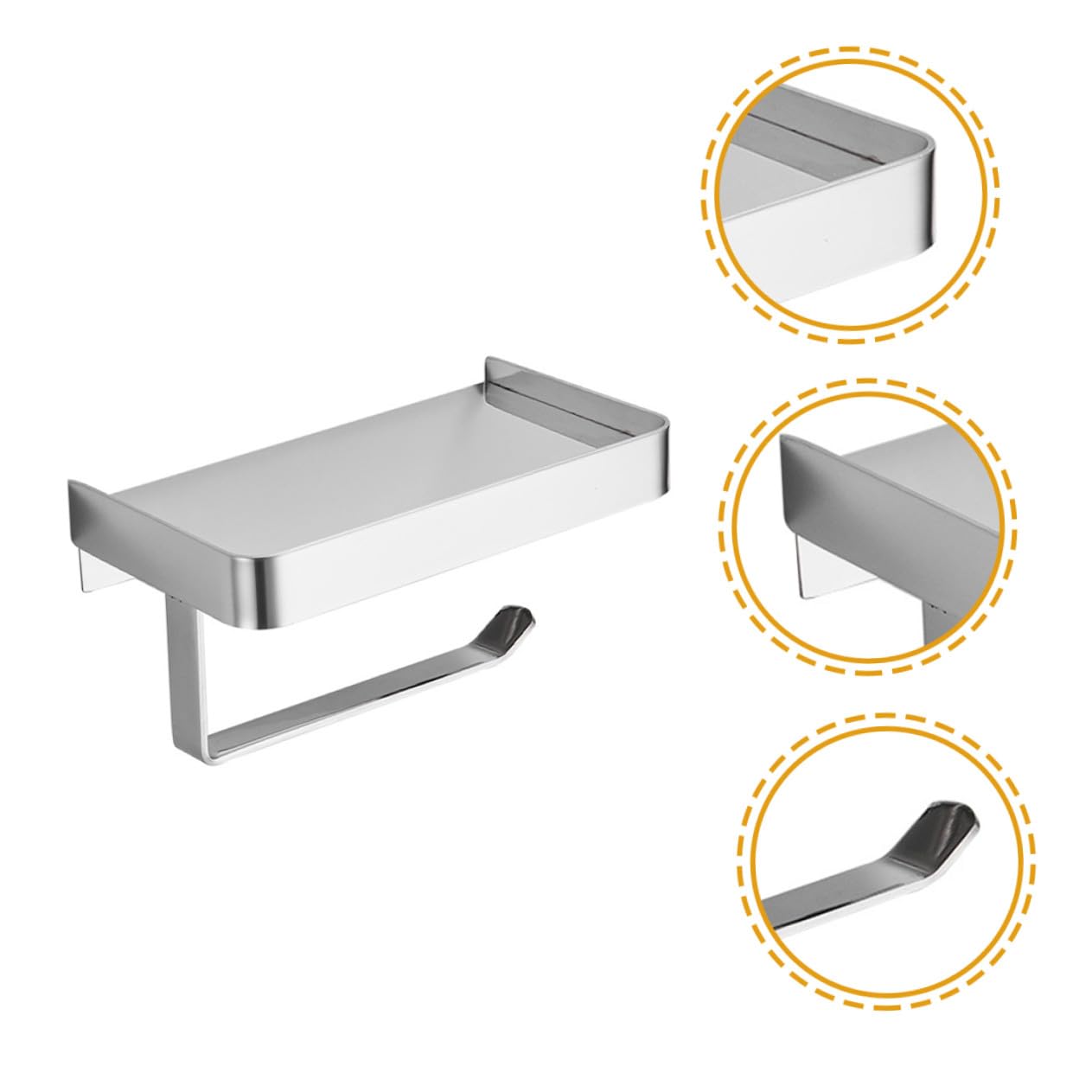 NUOBESTY Portarotolo Carta Igienica con Ripiano per Smartphone Supporto da Muro in Acciaio Inossidabile Antiruggine Bagno e Toilet