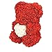 Produktbild Bloomingbears Rosenbär - Rose Bear - Bär aus Rosen Rosen teddybär - Valentinstag - Muttertag - Geburtstag - Herz - 25 cm mit Geschenkbox und Geschenkkarte - Rot mit weißem Herzen