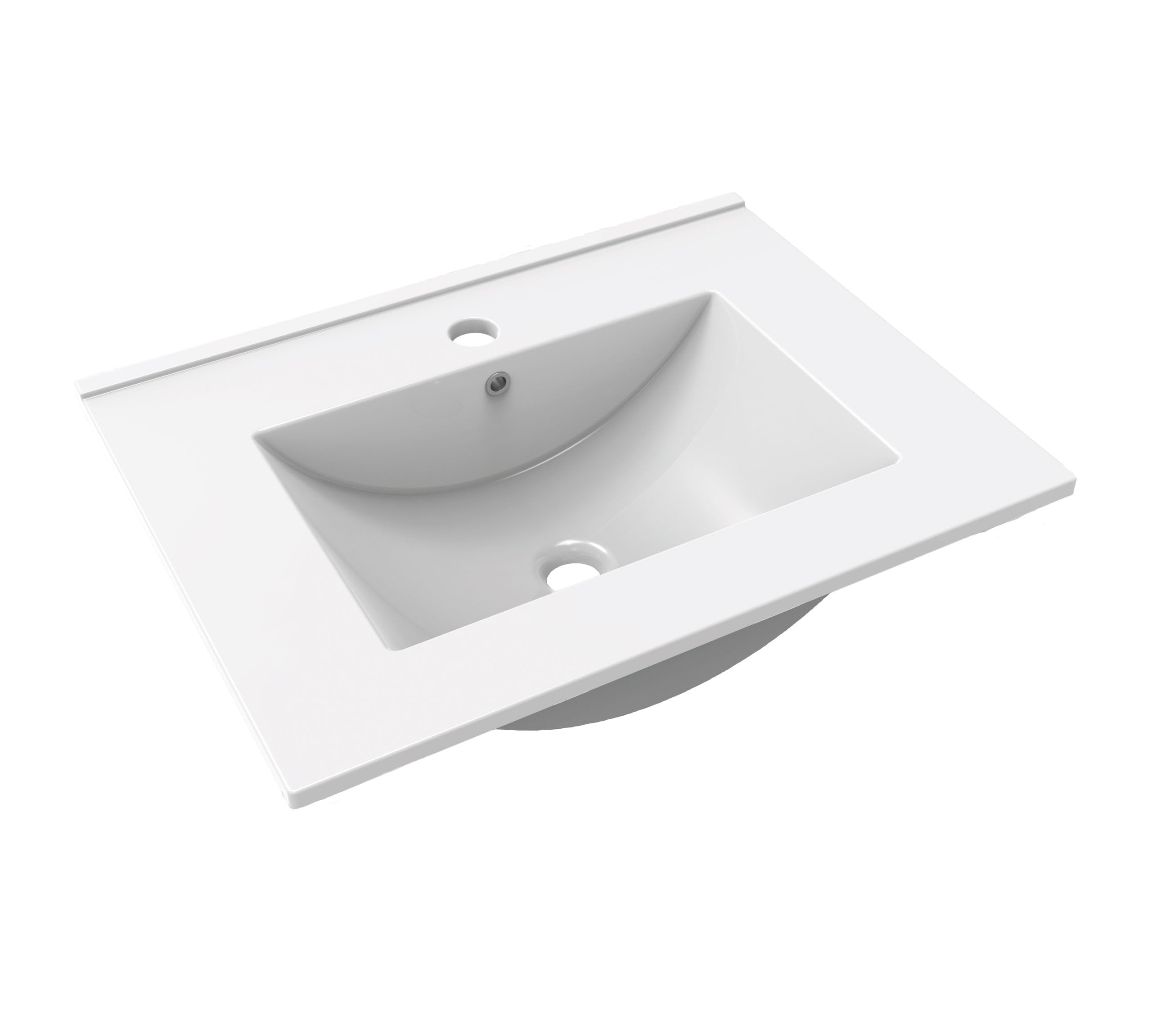 Lavabo encastrado para mueble de baño de 60|16,5 x 61 x 46 cm (alto x ancho x profundo) cerámica blanca|MUEBLES PITARCH