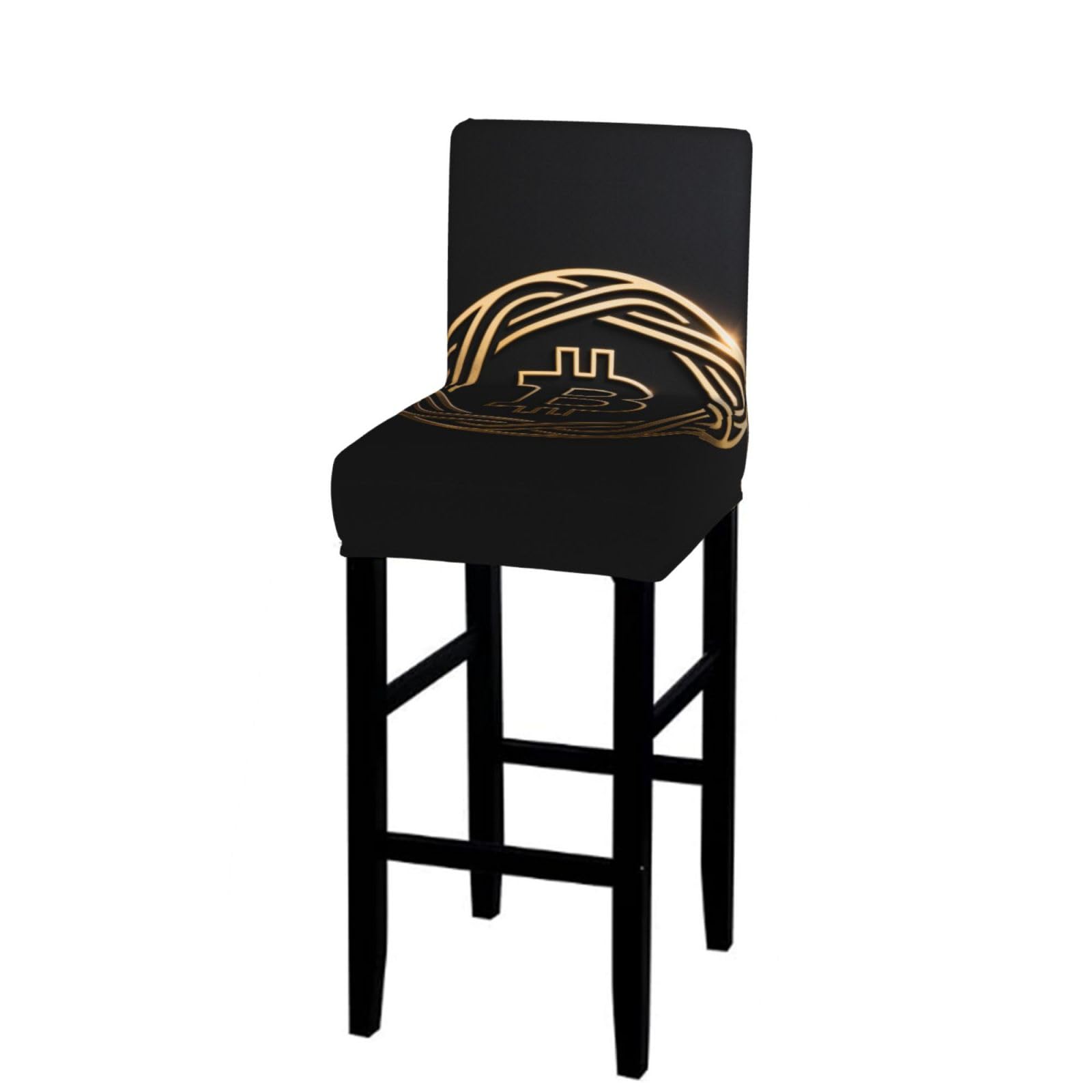 CNTDBU Bitcoin Bar Stool Cover-Stretchy Chair Slipcover for Kitchen