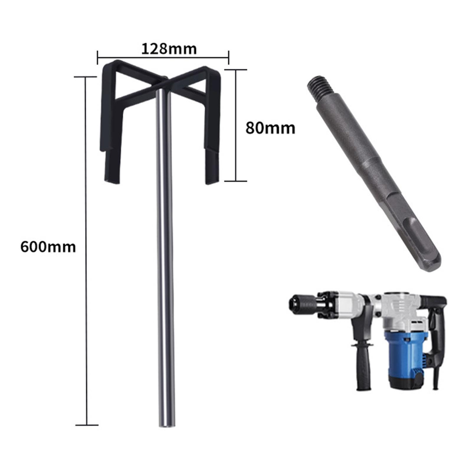 Amagogo Mixing Paddle Stirring Tool Handheld Cement Mixer Paddle Paint Mixer Paddle Square Handle for Garden,Home,Renovation Projects