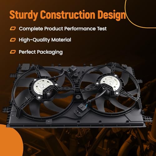 Image of maXpeedingrods Dual Radiator Cooling Fan Assembly for Buick Regal 2011-2012 | for Saab 9-5 2010-2011, 13241733 13241734 622860 w /Shroud