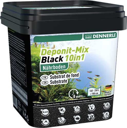 Dennerle Deponit-Mix Black 10in1 Noir 9,6 kg - Milieu de Culture multiminéral pour Aquariums