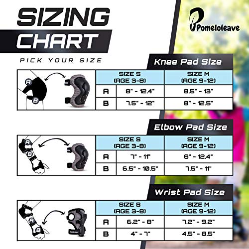image for Knee Pads for Kids – POMELOLEAVE Knee and Elbow Pads for Kids and Te