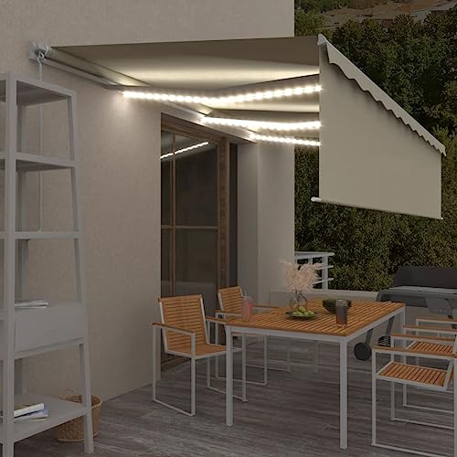 INLIFE Gelenkarmmarkise mit Jalousie & LED 6x3 m