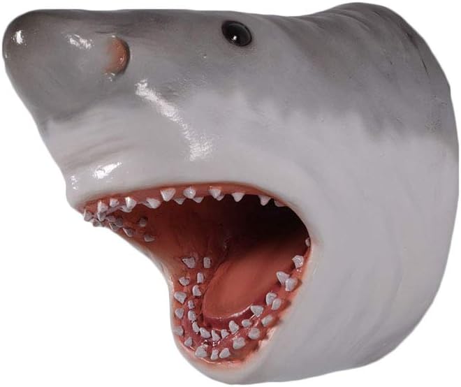 Great White Shark Head Trophy Wall Sculpture Decor