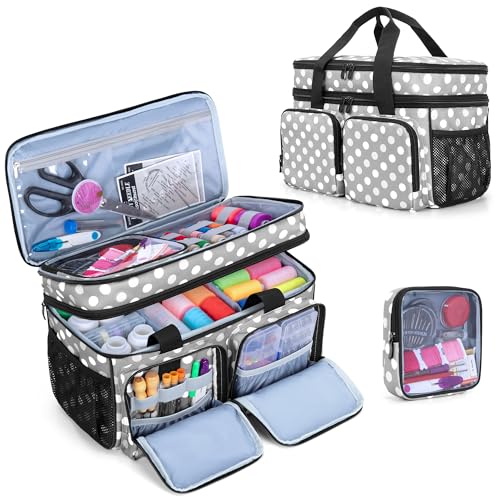 BAFASO Large Sewing Organizer Bag with an Individual Pouch and