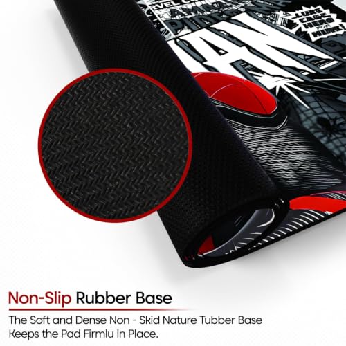 Image of Sounce XL Gaming Mouse Pad 58.5 x 28 cm, Large Desk Mat with Spider Web Design, Smooth Precision Surface, Anti-Slip Rubber Base & Easy-Clean Finish - Multicolour
