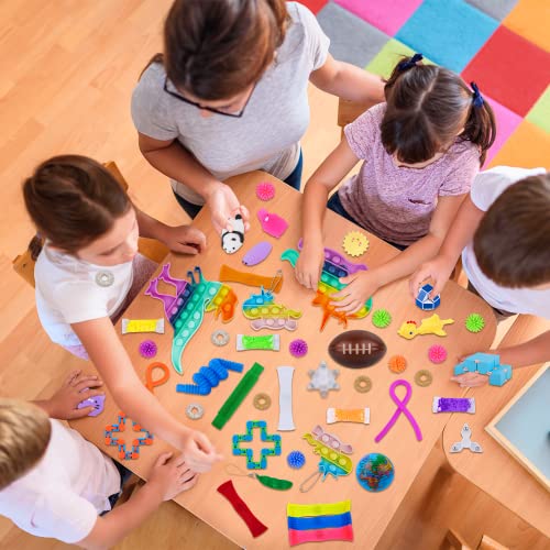 Kizcity 72 Pcs Fidget Toys Pack For Kids, Pop Fidget Its Toy, Pop Push It Party Favors Small Mini Bulk Autism Sensory Toys, Stress Relief Autistic Toys Fidget Box Poppet Treasure Classroom Prizes #TOP6