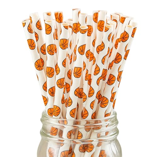 Pitillos de Papel Deportivos para Fiesta de Baloncesto miniatura 1
