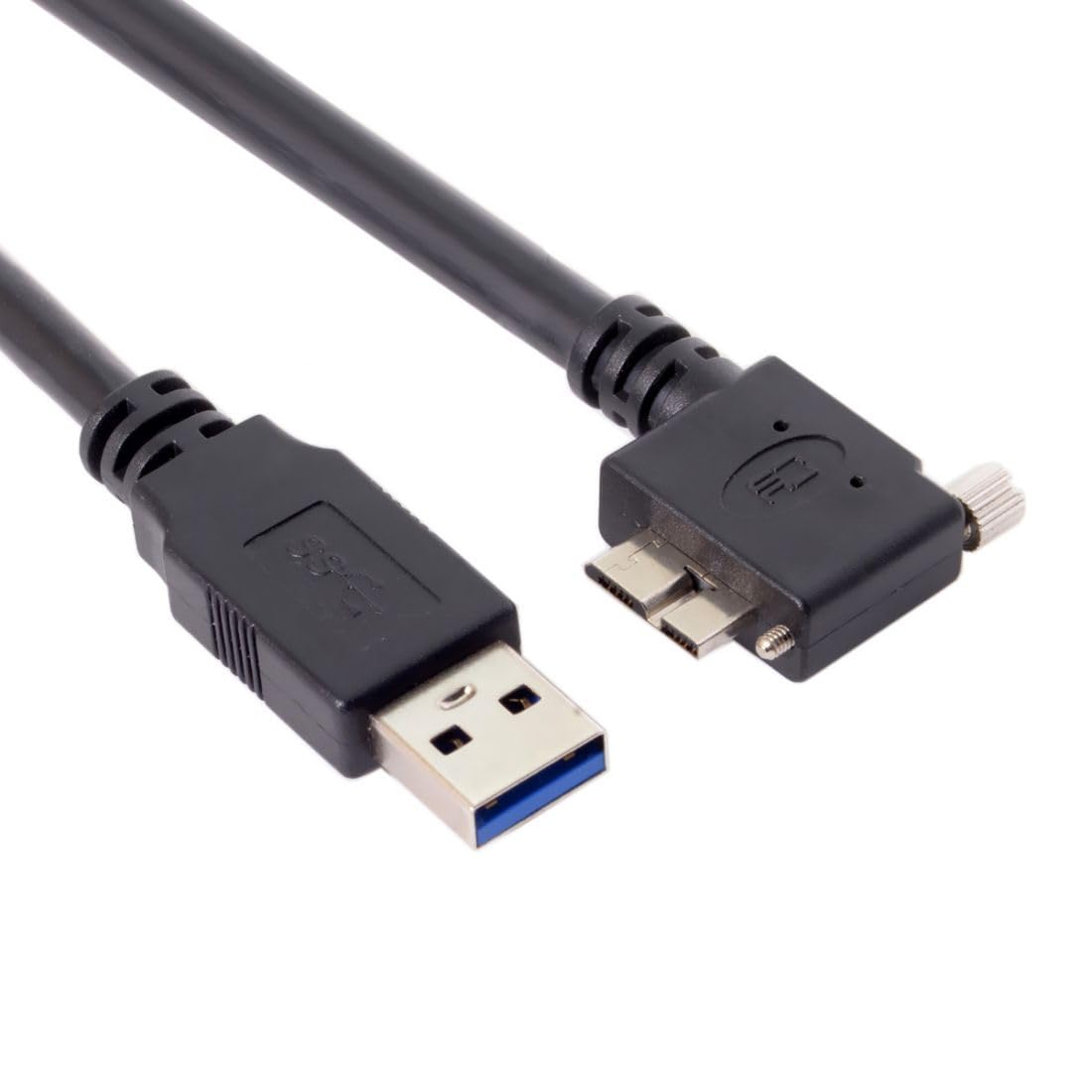 Amazon | CY USB 3.0 Aオスto Micro B左アングル90度ケーブルと
