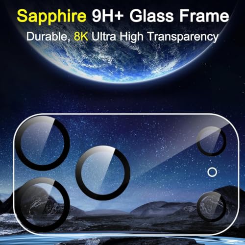 Image of Ferilinso 6Pack Camera Lens Protector for iPhone 17 Pro Max, Tempered Glass | 9H+ Hardness, Military-Grade Shatterproof Camera Cover, Case Friendly, HD, Anti-Scratch, No Flash Glare for Night Shooting