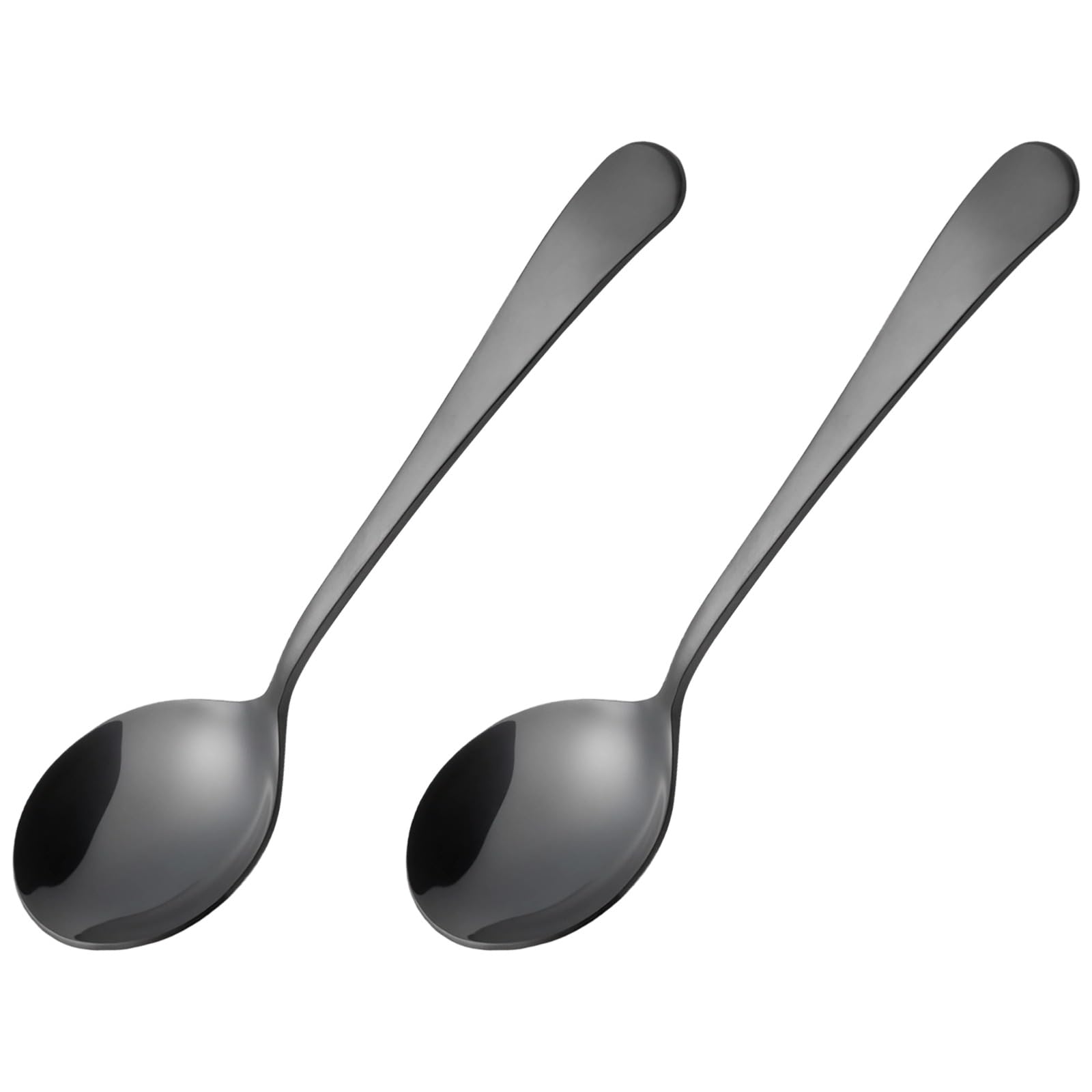 Lot de 2 cuillères de coffee cupping, 16,2 cm en acier inoxydable 304 avec revêtement noir, cuillère à café pour torréfacteurs, nettoyage facile, poids de 50 g