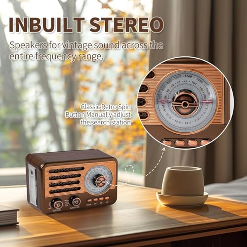Cason FR22 FM Radio with Bluetooth, Brown - Image 4