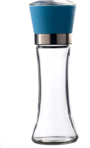 Molinillo manual de pimienta, molinillo de sal marina de cerámica ajustable y molinillo de pimienta (azul)