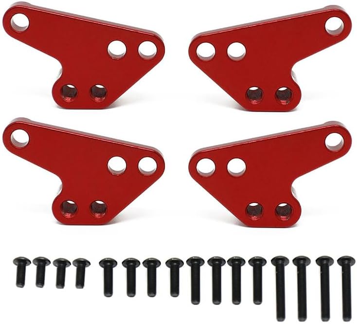 C32748RED Aleación Mecanizada Montaje de Amortiguador Inferior (4) Kit de Elevación para Traxxas 110 Maxx V2 wWideMaxx